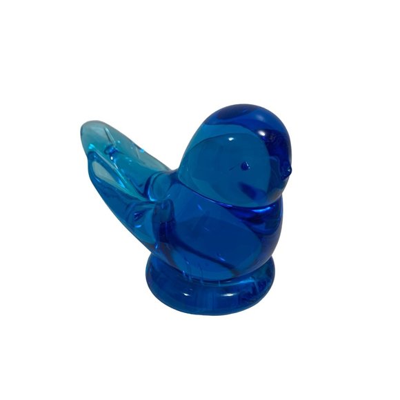 Vintage 1999 Bluebird Of Happiness Leonard Ward Art Glass Bird Figurine - Picture 1 of 8